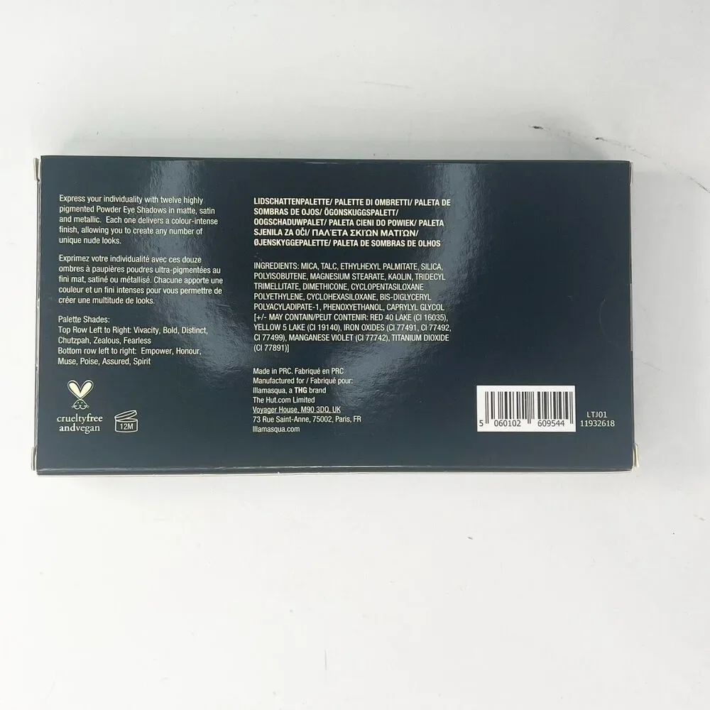 Illamasqua Unveiled Eyeshadow Palette Matte Satin Metallic 12 x 1g .03oz NIB